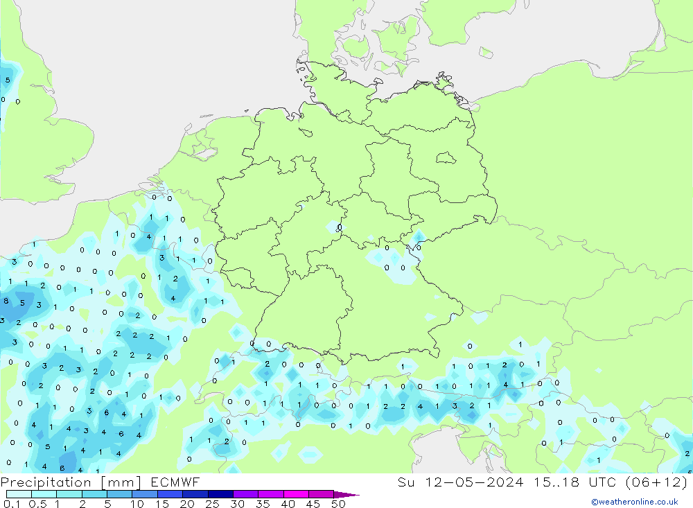 降水 ECMWF 星期日 12.05.2024 18 UTC