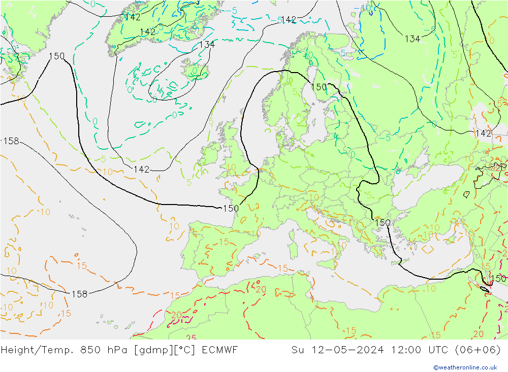 Z500/Rain (+SLP)/Z850 ECMWF  12.05.2024 12 UTC