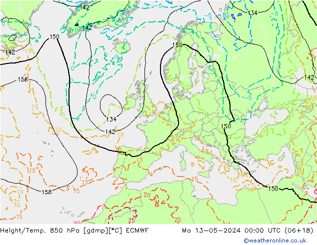 Z500/Regen(+SLP)/Z850 ECMWF ma 13.05.2024 00 UTC