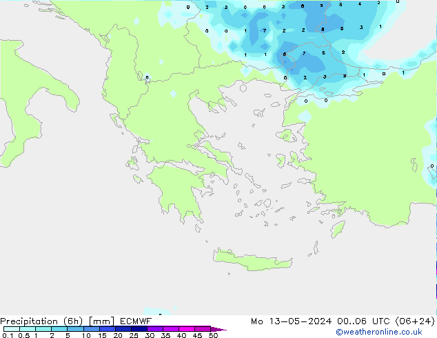 Z500/Rain (+SLP)/Z850 ECMWF Mo 13.05.2024 06 UTC