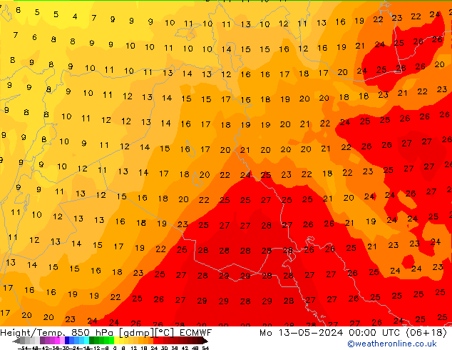 Z500/Rain (+SLP)/Z850 ECMWF  13.05.2024 00 UTC