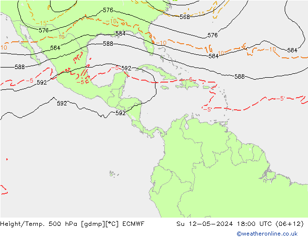 Z500/Rain (+SLP)/Z850 ECMWF Su 12.05.2024 18 UTC