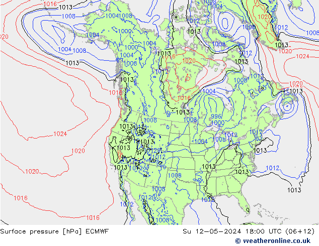 Surface pressure ECMWF Su 12.05.2024 18 UTC