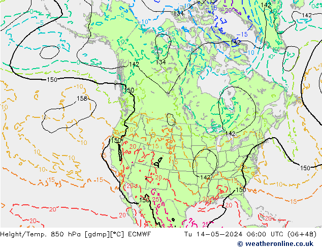 Z500/Rain (+SLP)/Z850 ECMWF 星期二 14.05.2024 06 UTC