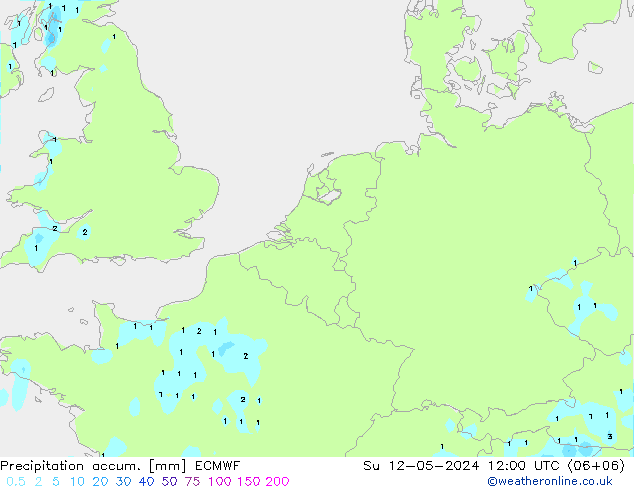 Precipitation accum. ECMWF Вс 12.05.2024 12 UTC
