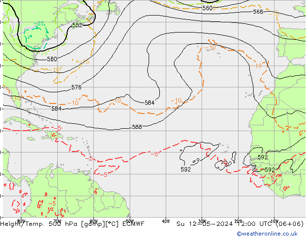 Géop./Temp. 500 hPa ECMWF dim 12.05.2024 12 UTC