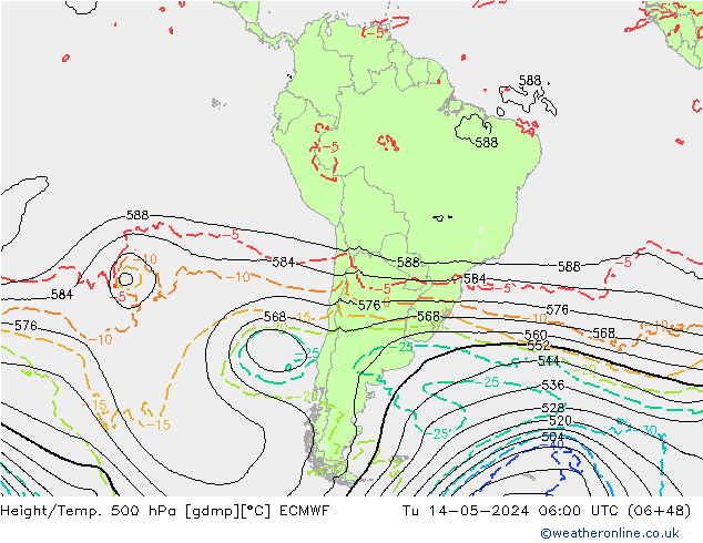 Z500/Rain (+SLP)/Z850 ECMWF mar 14.05.2024 06 UTC