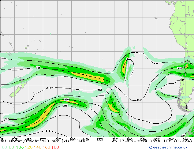 Corrente a getto ECMWF lun 13.05.2024 06 UTC