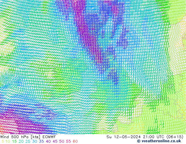 Wind 500 hPa ECMWF So 12.05.2024 21 UTC