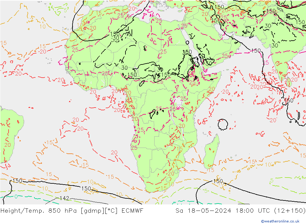 Z500/Rain (+SLP)/Z850 ECMWF сб 18.05.2024 18 UTC