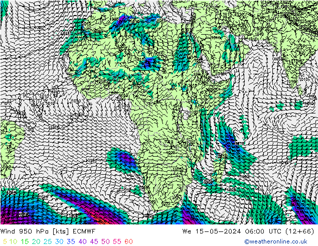 Wind 950 hPa ECMWF St 15.05.2024 06 UTC