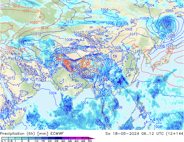 Z500/Yağmur (+YB)/Z850 ECMWF Cts 18.05.2024 12 UTC