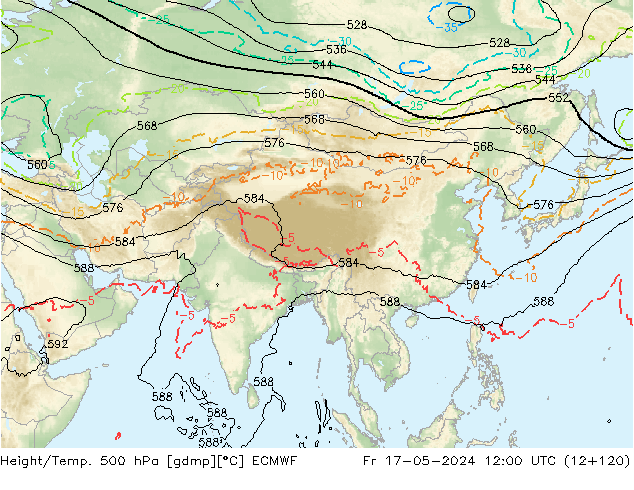 Z500/Rain (+SLP)/Z850 ECMWF Pá 17.05.2024 12 UTC