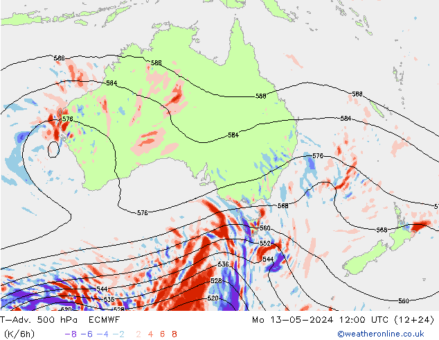 T-Adv. 500 hPa ECMWF  13.05.2024 12 UTC