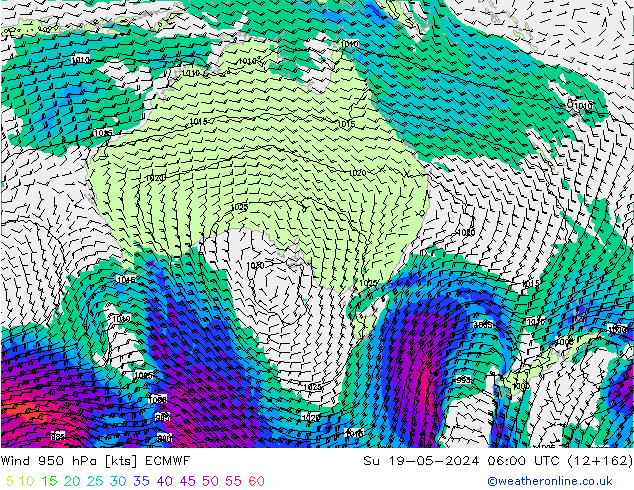 Wind 950 hPa ECMWF Ne 19.05.2024 06 UTC