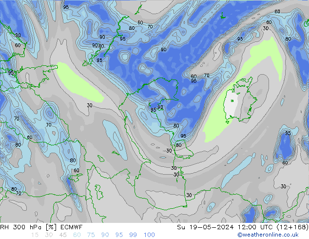 RH 300 hPa ECMWF  19.05.2024 12 UTC