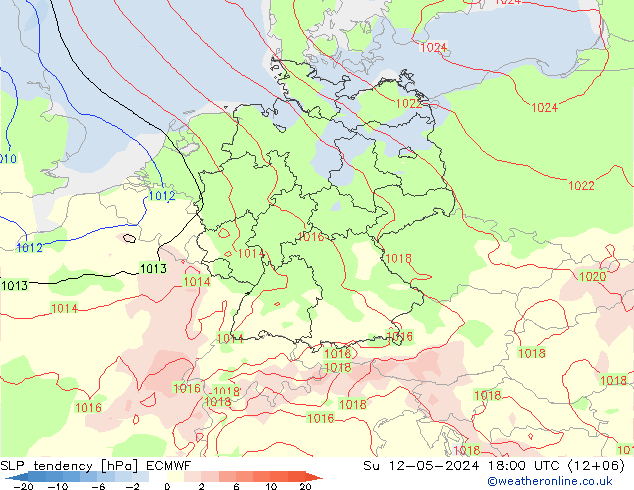 Drucktendenz ECMWF So 12.05.2024 18 UTC