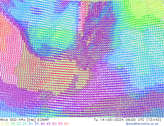 Viento 500 hPa ECMWF mar 14.05.2024 06 UTC