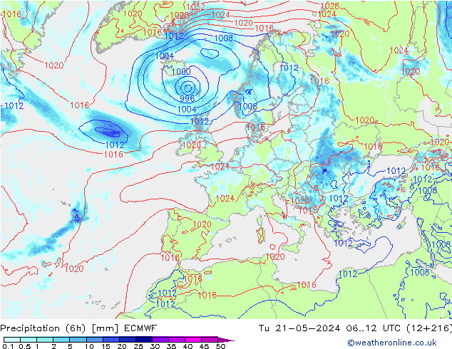 Z500/Rain (+SLP)/Z850 ECMWF mar 21.05.2024 12 UTC