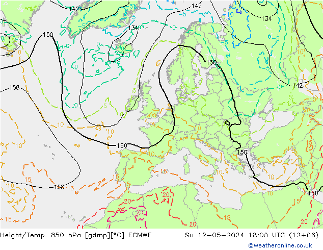 Z500/Rain (+SLP)/Z850 ECMWF dom 12.05.2024 18 UTC