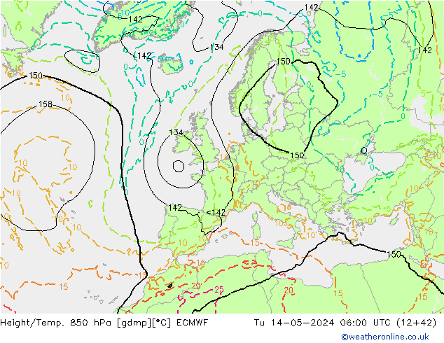 Z500/Rain (+SLP)/Z850 ECMWF Ter 14.05.2024 06 UTC