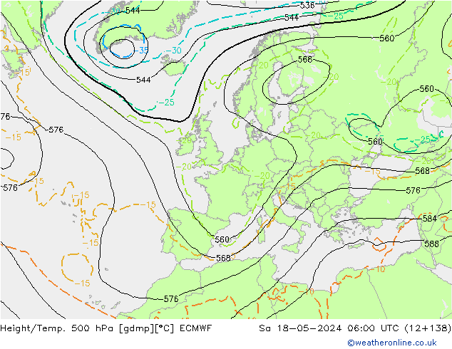Z500/Rain (+SLP)/Z850 ECMWF ��� 18.05.2024 06 UTC