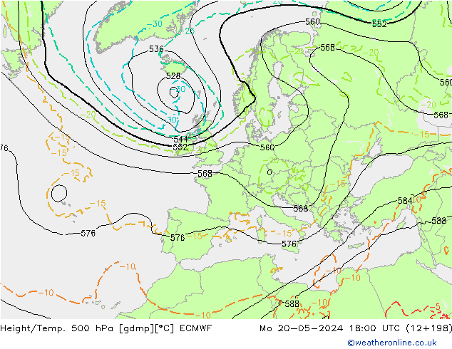 Z500/Rain (+SLP)/Z850 ECMWF ��� 20.05.2024 18 UTC