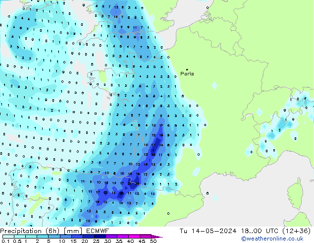 Z500/Rain (+SLP)/Z850 ECMWF Tu 14.05.2024 00 UTC