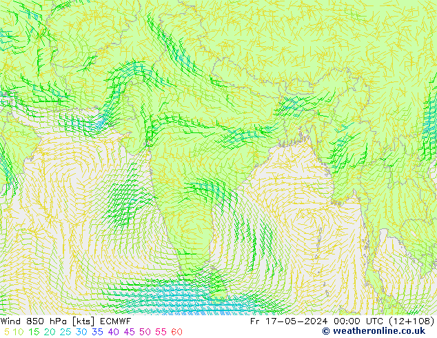 Wind 850 hPa ECMWF Fr 17.05.2024 00 UTC
