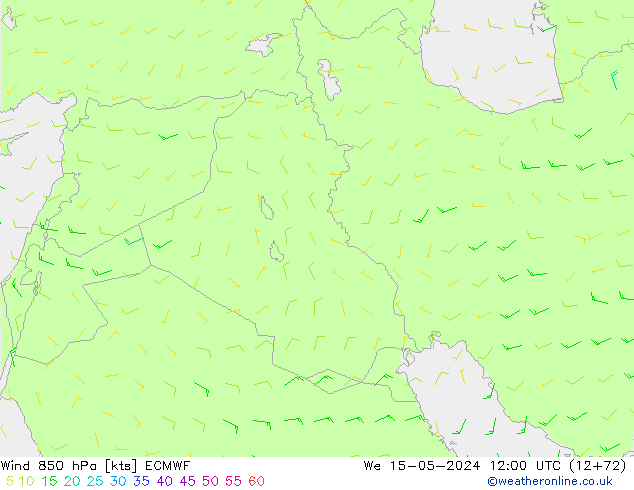 Wind 850 hPa ECMWF wo 15.05.2024 12 UTC