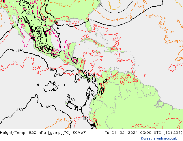 Z500/Rain (+SLP)/Z850 ECMWF  21.05.2024 00 UTC