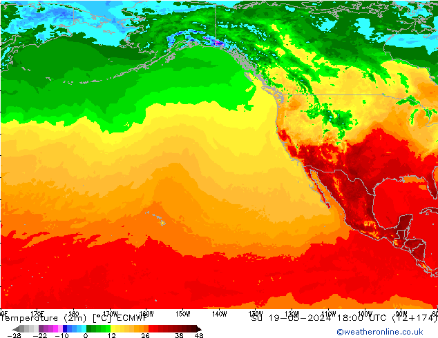 température (2m) ECMWF dim 19.05.2024 18 UTC