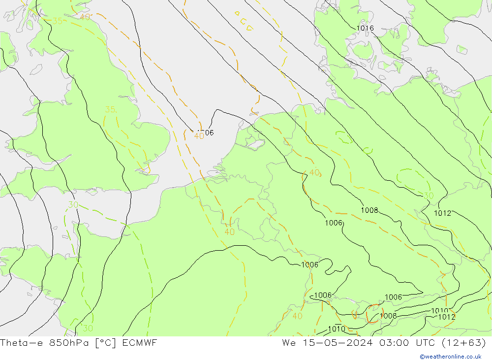 Theta-e 850гПа ECMWF ср 15.05.2024 03 UTC