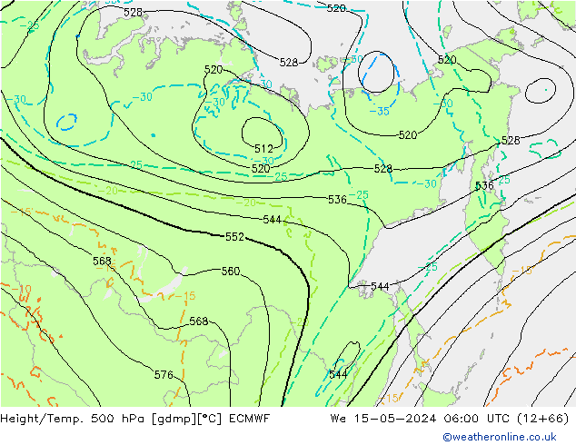 Z500/Rain (+SLP)/Z850 ECMWF  15.05.2024 06 UTC