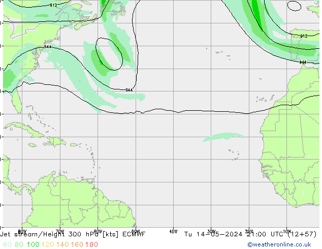 Straalstroom ECMWF di 14.05.2024 21 UTC