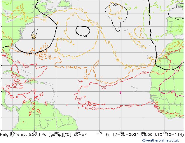Yükseklik/Sıc. 850 hPa ECMWF Cu 17.05.2024 06 UTC
