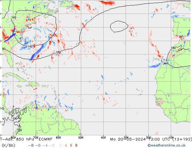 T-Adv. 850 hPa ECMWF ma 20.05.2024 12 UTC