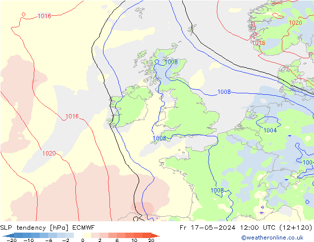 тенденция давления ECMWF пт 17.05.2024 12 UTC