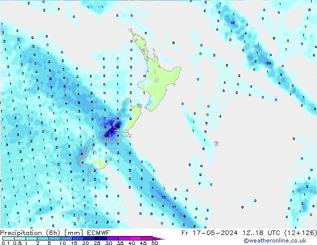 Yağış (6h) ECMWF Cu 17.05.2024 18 UTC
