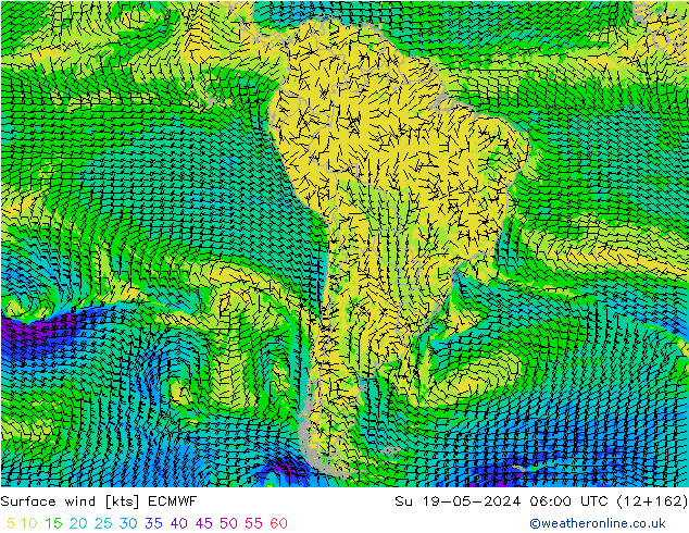 Vent 10 m ECMWF dim 19.05.2024 06 UTC