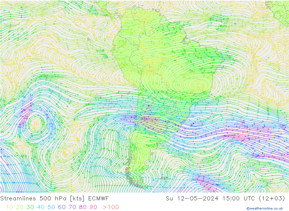 Stroomlijn 500 hPa ECMWF zo 12.05.2024 15 UTC