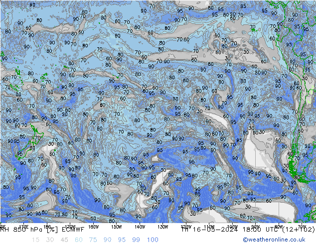 850 hPa Nispi Nem ECMWF Per 16.05.2024 18 UTC