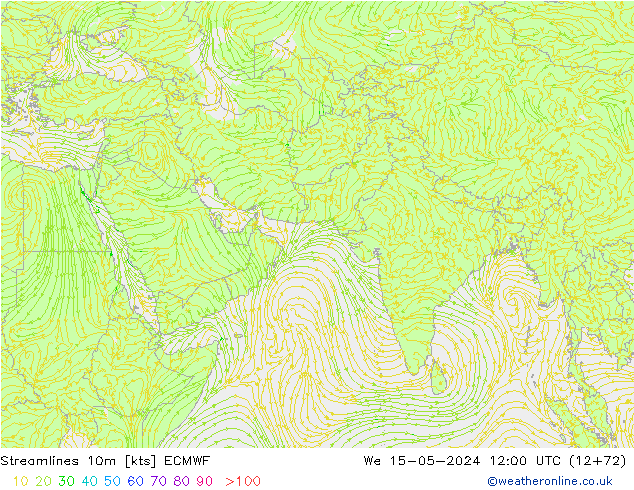 Rüzgar 10m ECMWF Çar 15.05.2024 12 UTC