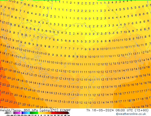 Z500/Rain (+SLP)/Z850 ECMWF Th 16.05.2024 06 UTC