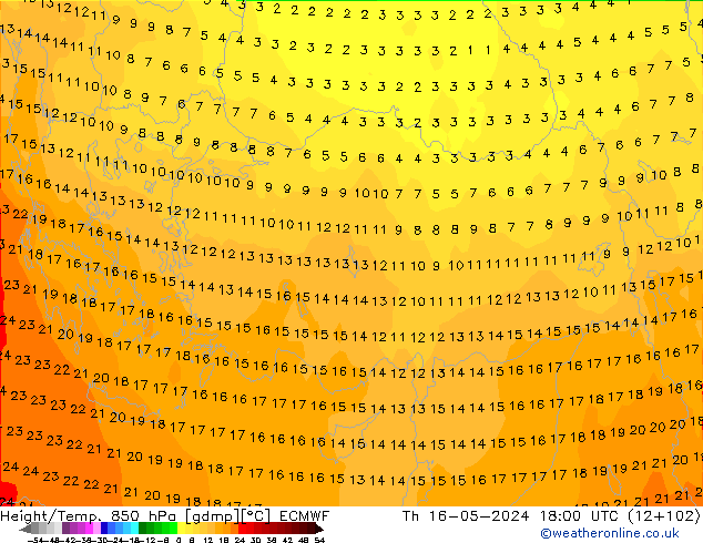 Z500/Rain (+SLP)/Z850 ECMWF Th 16.05.2024 18 UTC