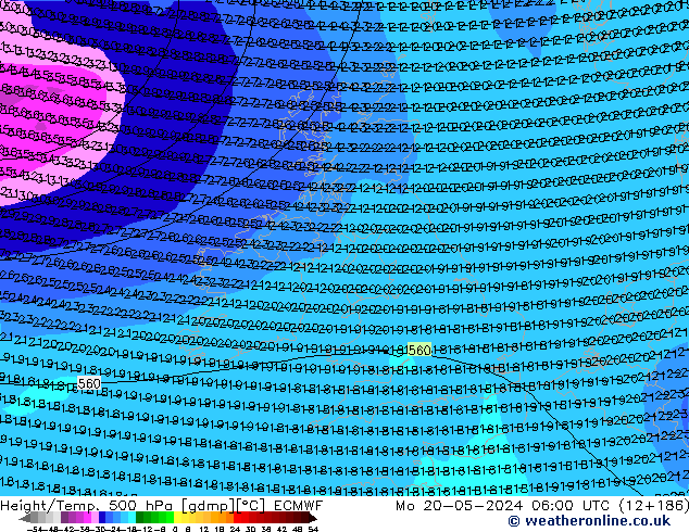 Z500/Rain (+SLP)/Z850 ECMWF ��� 20.05.2024 06 UTC