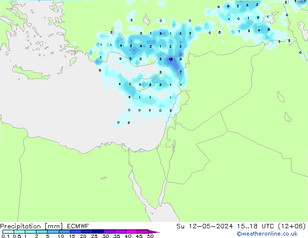 Precipitation ECMWF Su 12.05.2024 18 UTC