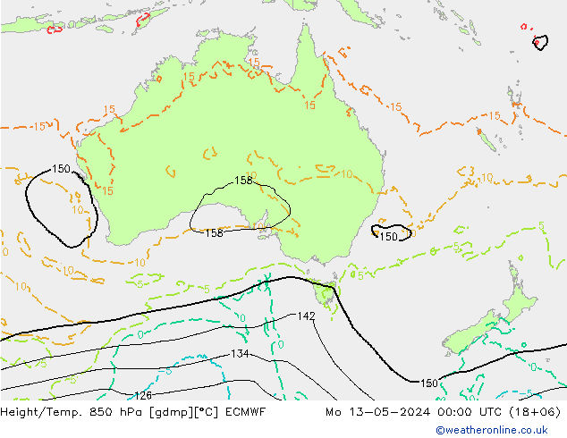 Z500/Rain (+SLP)/Z850 ECMWF  13.05.2024 00 UTC
