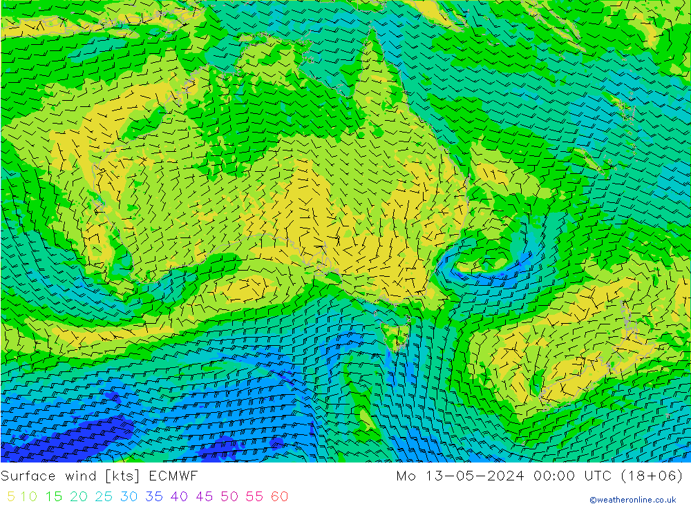 Yağış 6sa/Rüz. 10m/950 ECMWF Pzt 13.05.2024 00 UTC