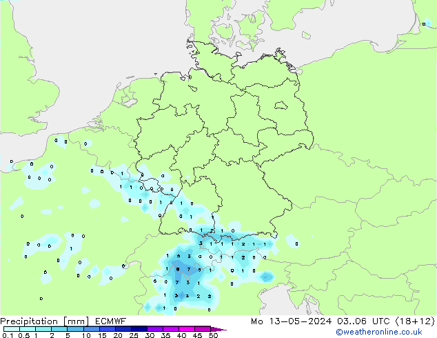 降水 ECMWF 星期一 13.05.2024 06 UTC